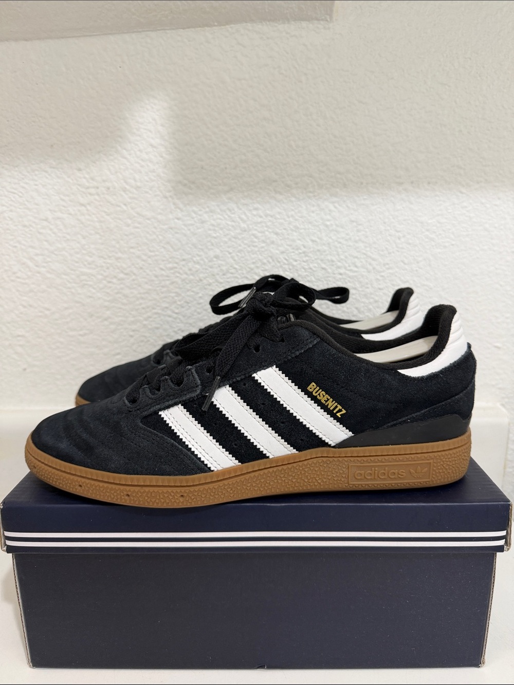 adidas Busenitz Black White Gum Suede Skate Shoes